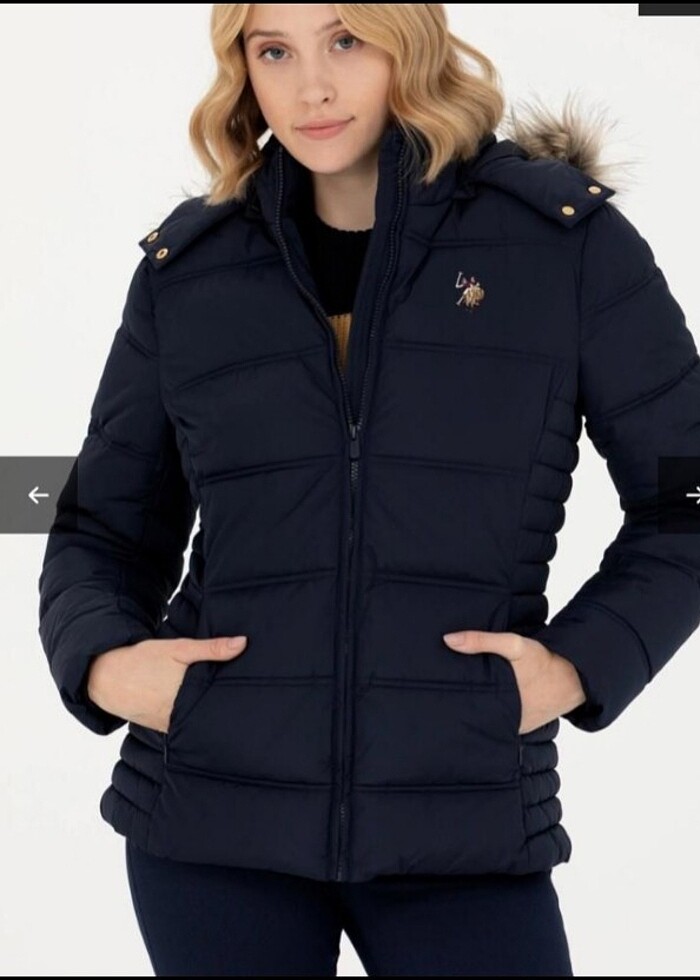 Lacivert kapisonlu mont - Görsel 2