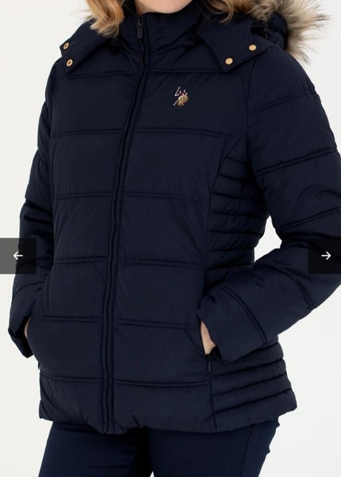 Lacivert kapisonlu mont - Görsel 3