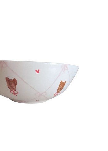 Zara Home Pembe Desenli Ayıcık Figürlü matcha Kasesi