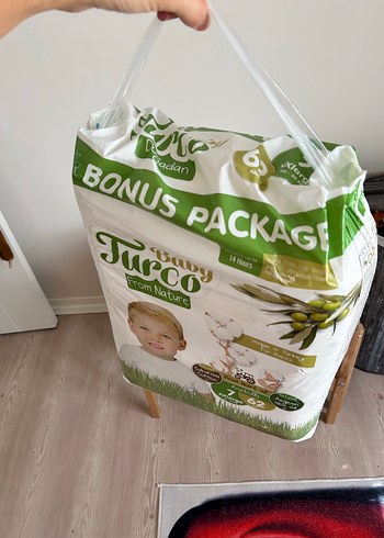 Diğer Baby Turco Doğal Bebek Bezi 62 Adet Xlarge