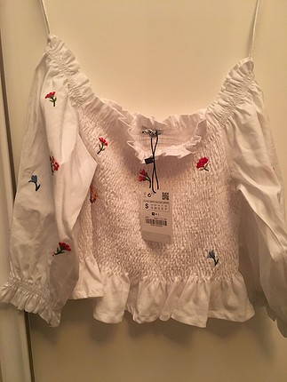 Zara marka düşük omuz bluz