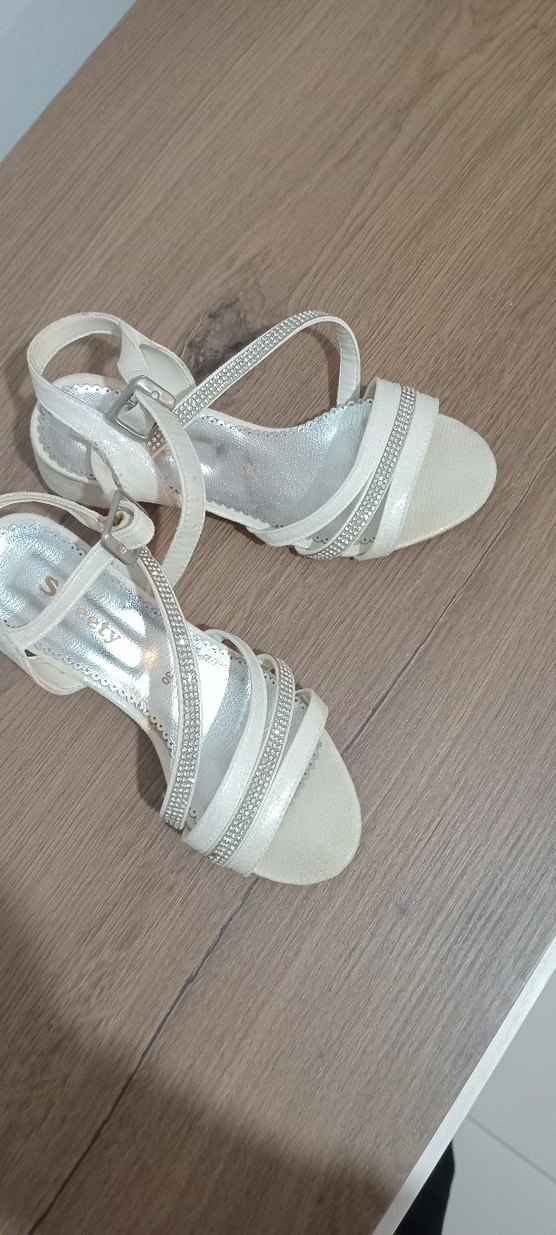 Beyaz Topuklu çocuk Abiye Ayakkabı - Görsel 2