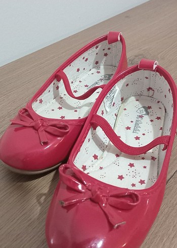 Kız Çocuk Kırmızı Fiyonklu Babet Ayakkabı - Görsel 3