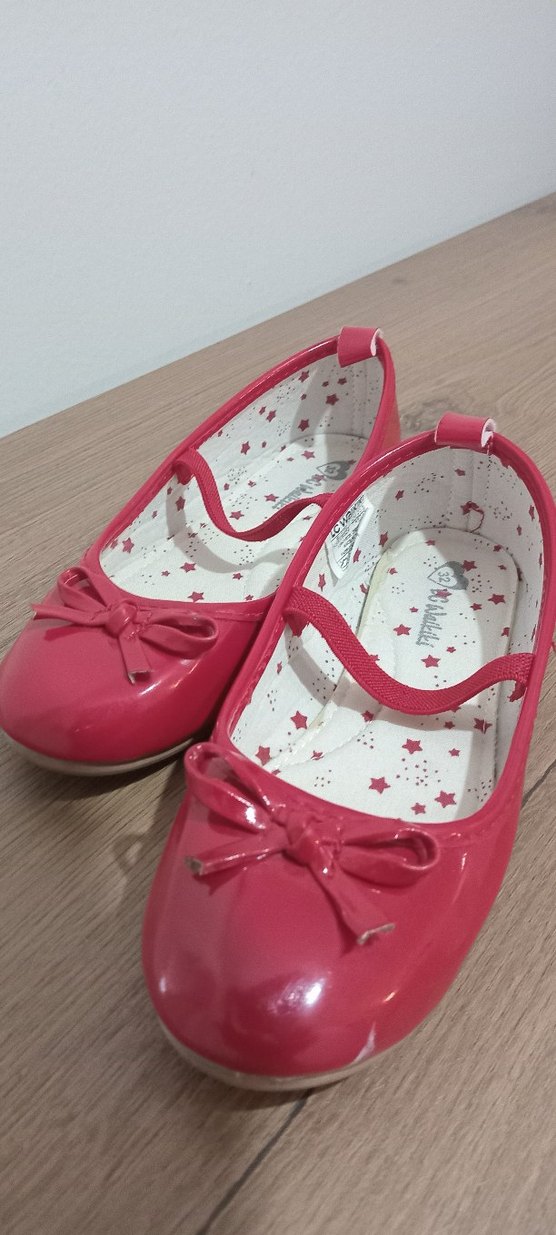 Kız Çocuk Kırmızı Fiyonklu Babet Ayakkabı - Görsel 3