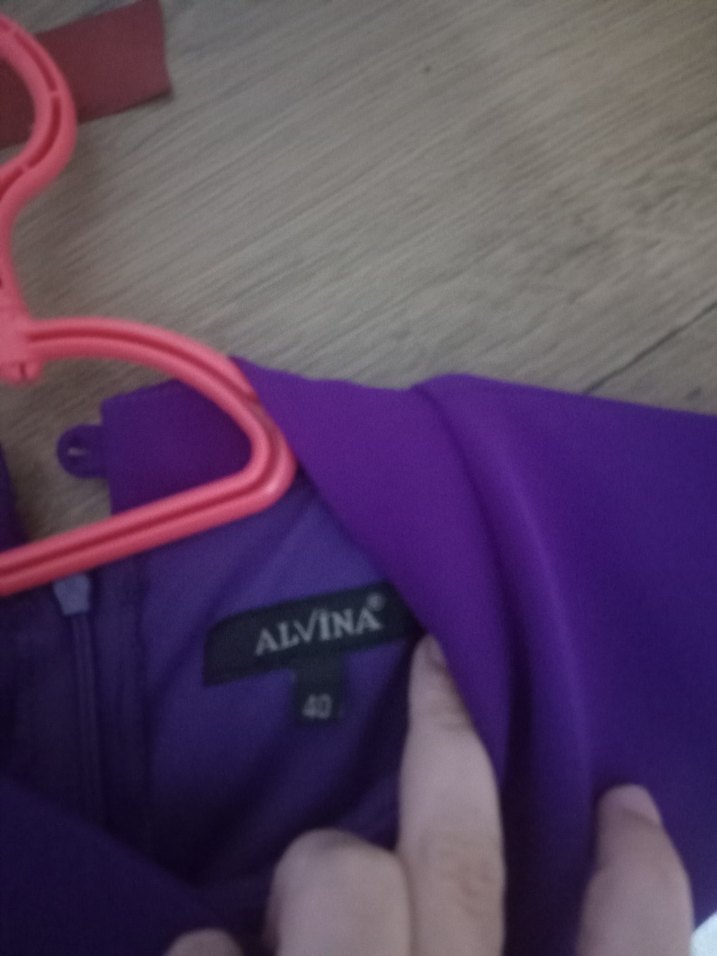 Mor Uzun Kollu Drapeli Abiye Elbise - Görsel 2