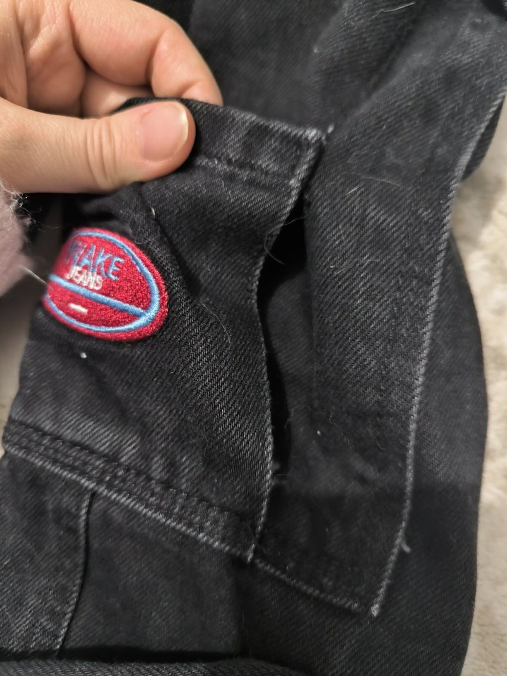 Siyah Bol Kesim Midi Kot Pantolon - Görsel 4