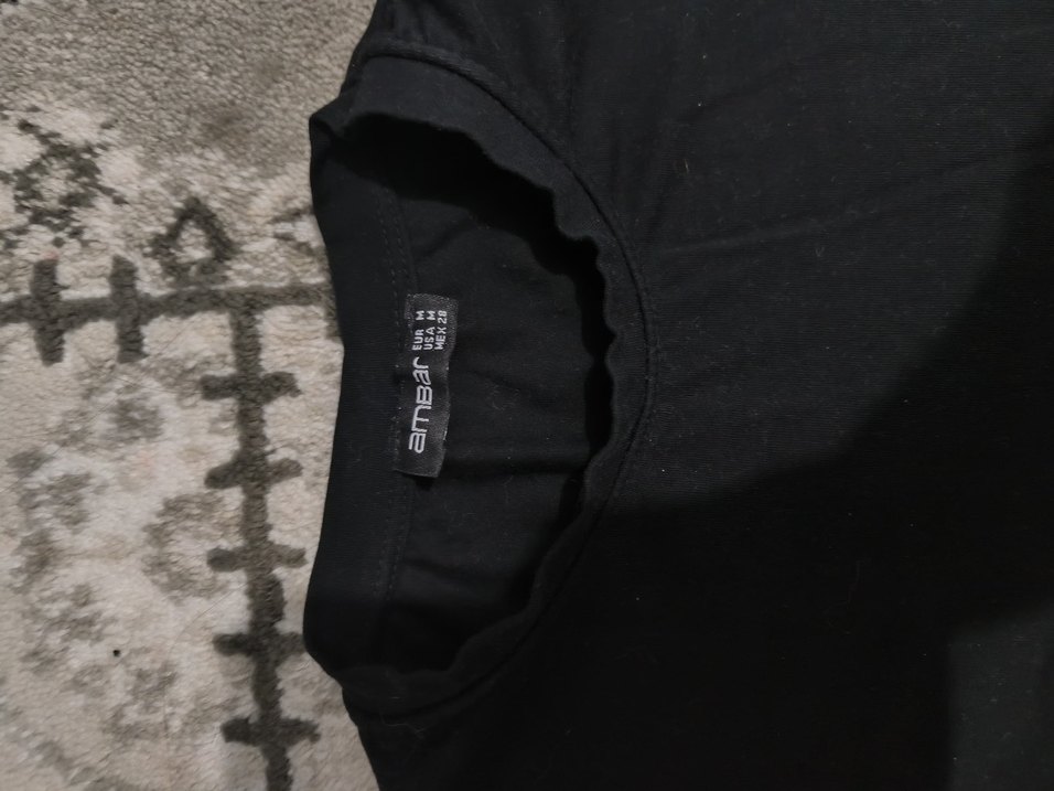 Siyah Düz Basic Tişört - Görsel 3