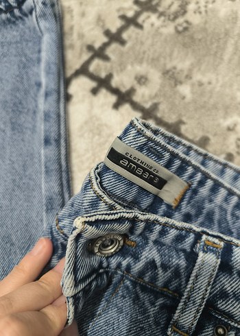 mavi Bol Kesim Midi Kadın Kot Pantolon - Görsel 2