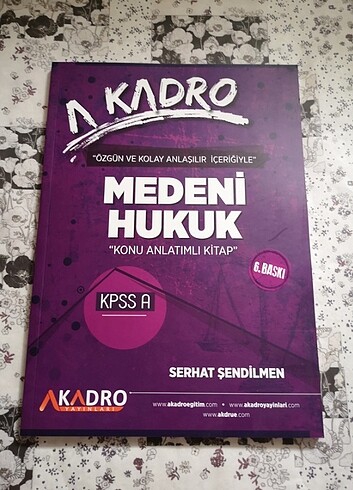 A KADRO KPSS MEDENİ HUKUK 