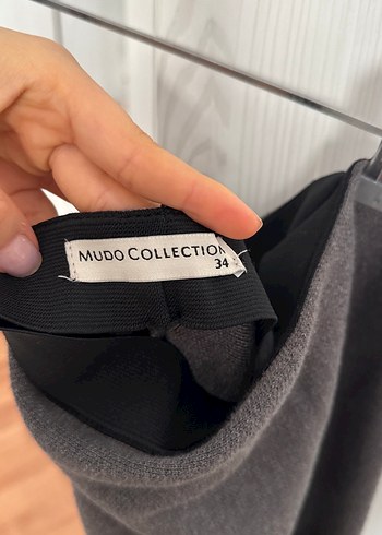 Gri Pilili Midi etek - Görsel 4