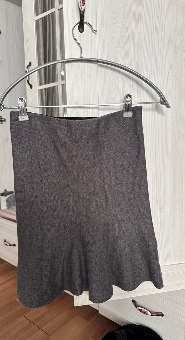 Gri Pilili Midi etek - Görsel 2