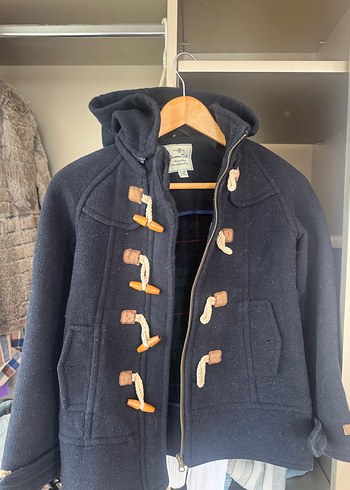 Düğmeli Koyu Gri Erkek Çocuk Yün Kaban - Görsel 2