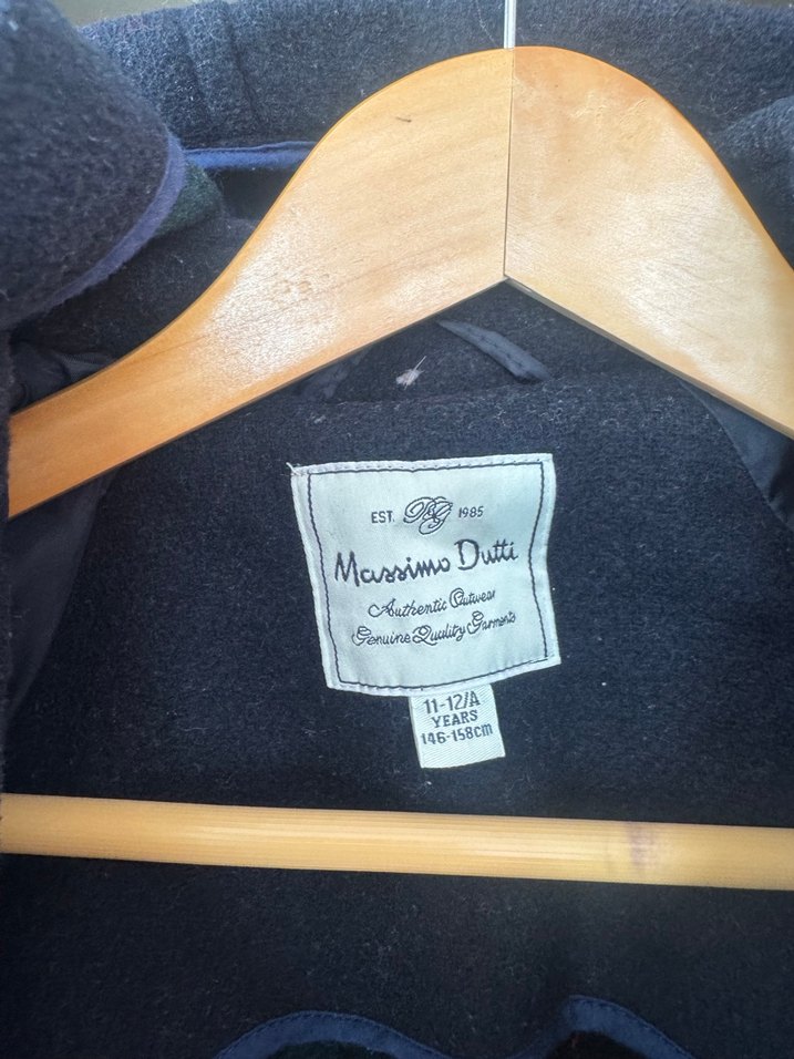 Düğmeli Koyu Gri Erkek Çocuk Yün Kaban - Görsel 3