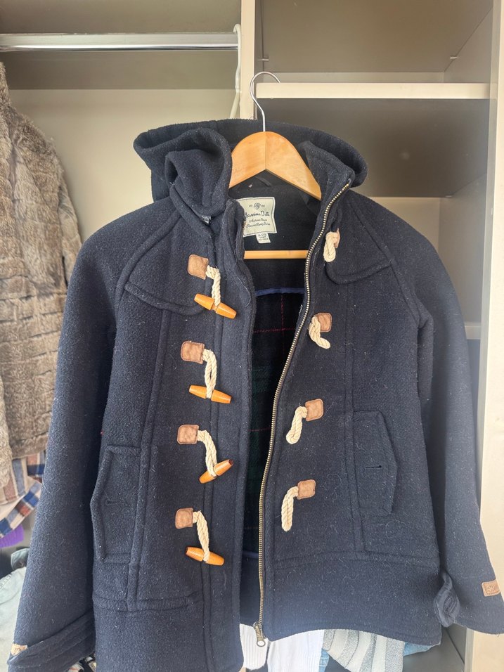 Düğmeli Koyu Gri Erkek Çocuk Yün Kaban - Görsel 2