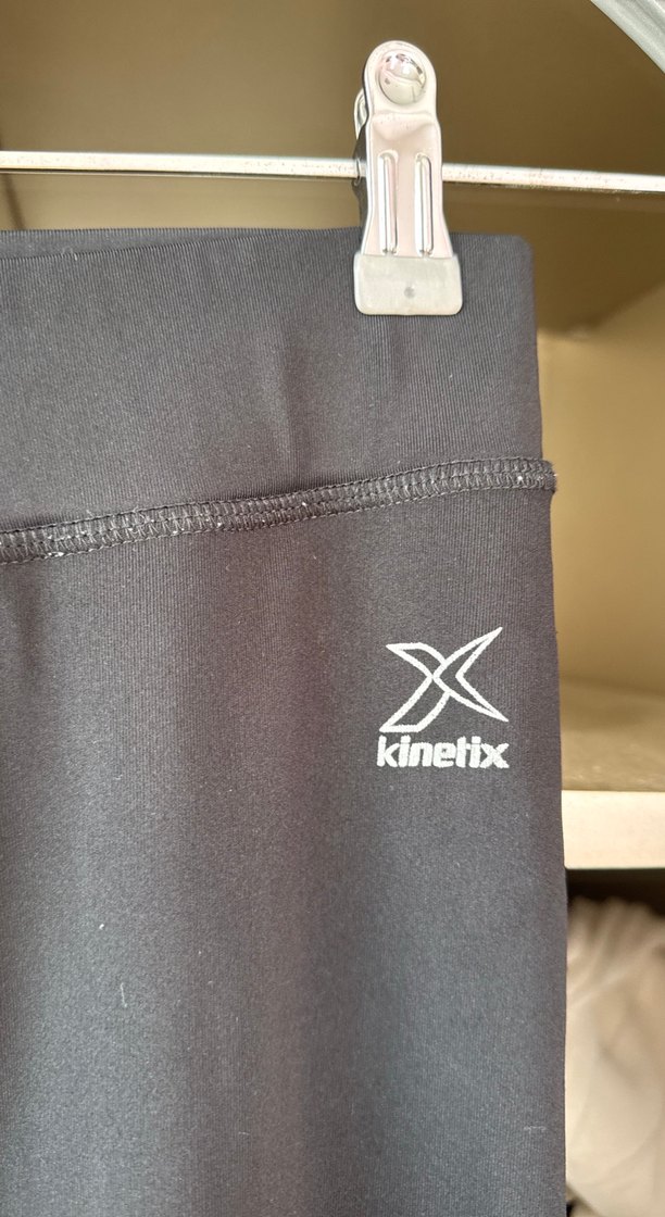 Kadın Siyah Midi Spor Tayt Velcro Detaylı - Görsel 2