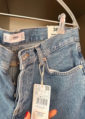 Kadın Bağlama Desenli Bol Kesim Denim Şort - Görsel 2