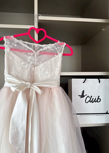 Pembe Fiyonklu Kız Çocuk Abiye Elbise - Görsel 4