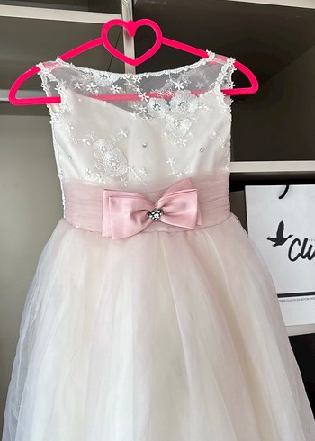 Pembe Fiyonklu Kız Çocuk Abiye Elbise - Görsel 3