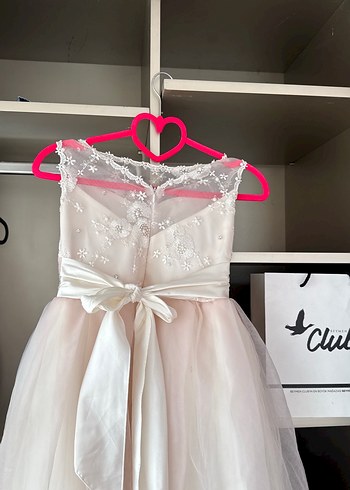 Pembe Fiyonklu Kız Çocuk Abiye Elbise - Görsel 5