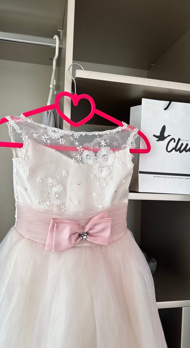 Pembe Fiyonklu Kız Çocuk Abiye Elbise - Görsel 2