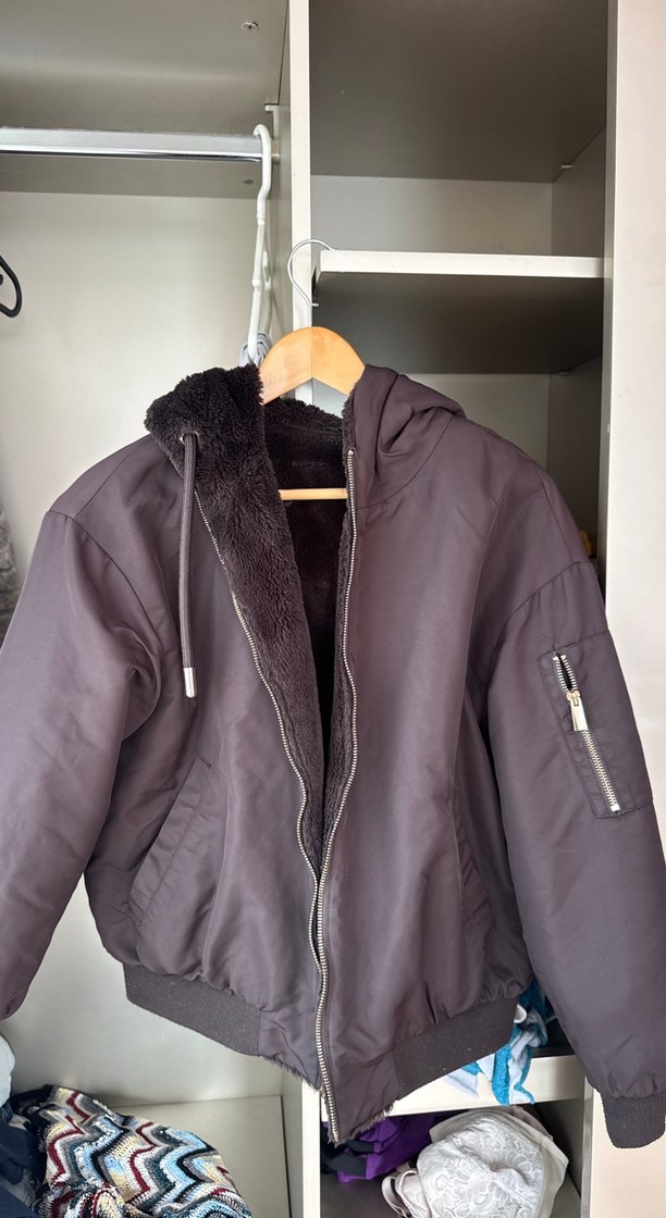 Kahverengi Fermuarlı Kadın Ceket - Görsel 2