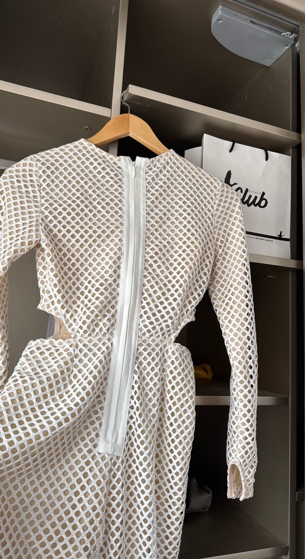 Beyaz Dantel Detaylı Kadın Uzun Kollu Tulum - Görsel 4