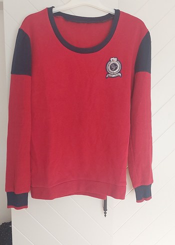 Düğmeli Koyu Kırmızı Erkek Sweatshirt