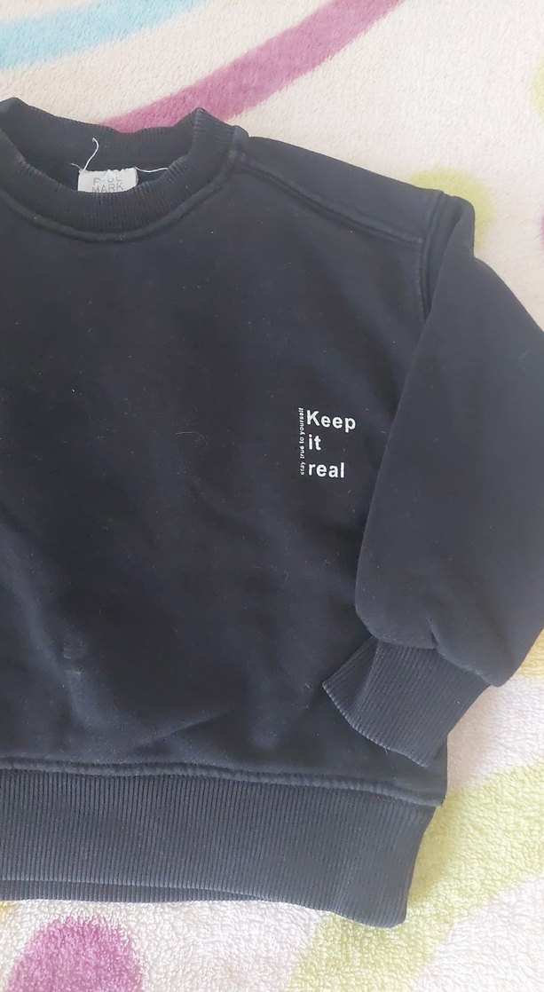 Erkek Çocuk Siyah Sweatshirt Uzun Kollu - Görsel 2