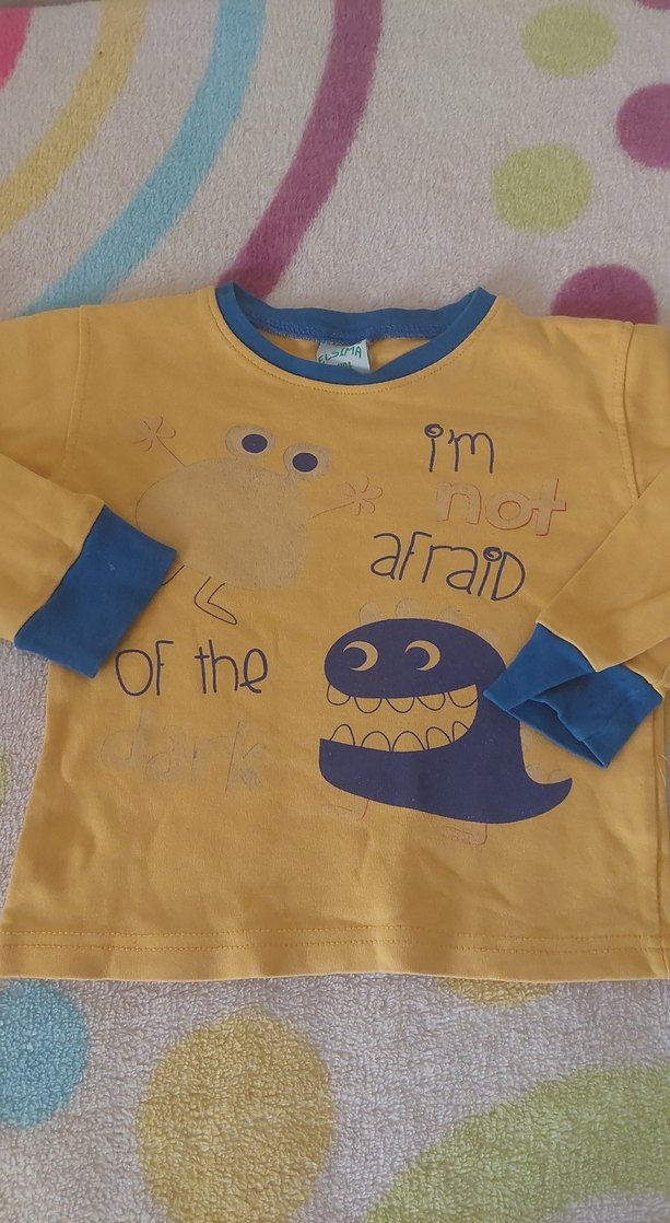 Sarı Baskılı Erkek Çocuk Sweatshirt - Görsel 2