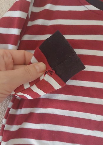 Kırmızı Çizgili Erkek Çocuk Sweatshirt - Görsel 3