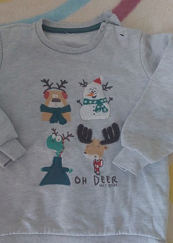 Gri Erkek Çocuk Baskılı Sweatshirt - Görsel 2