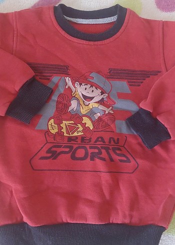 Kırmızı Baskılı Erkek Çocuk Sweatshirt - Görsel 2