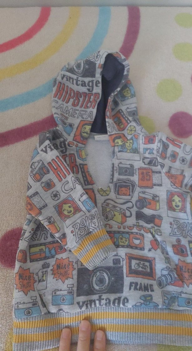 Renkli Kapüşonlu Baskılı Erkek Çocuk Sweatshirt - Görsel 3