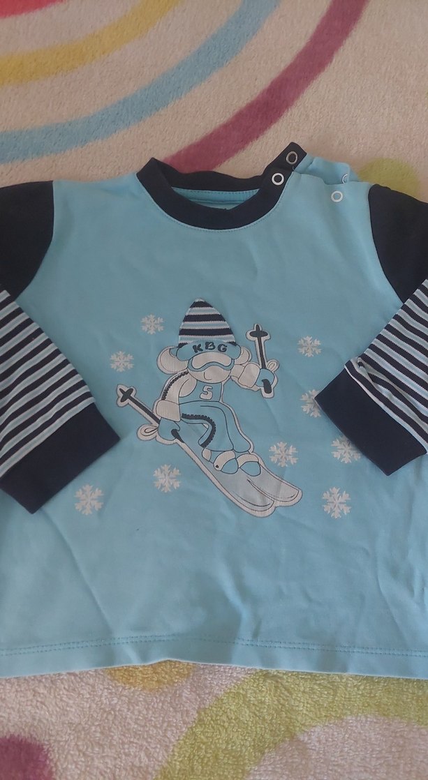 Erkek Çocuk Mavi Baskılı Sweatshirt - Görsel 2