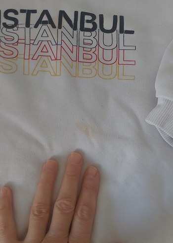 Beyaz Pamuklu Erkek Sweatshirt - Görsel 2