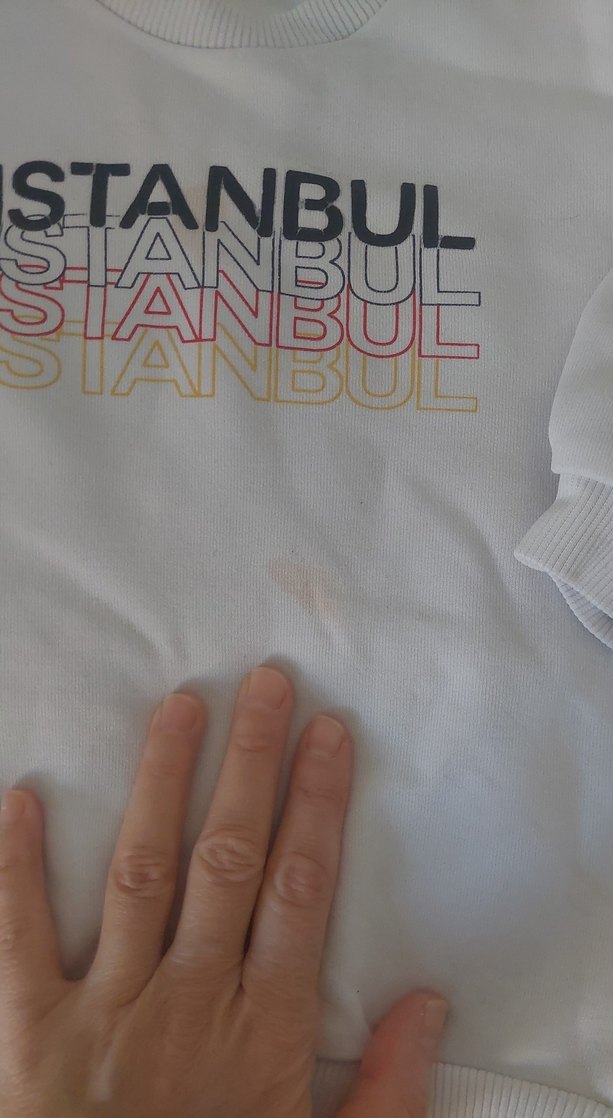 Beyaz Pamuklu Erkek Sweatshirt - Görsel 2