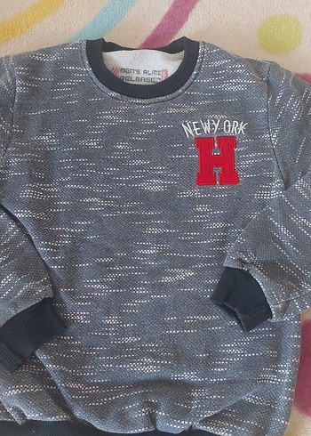 Gri Erkek Çocuk Örme Sweatshirt - Görsel 2