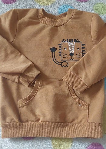 Erkek Çocuk Kahverengi Kaplan Baskılı Sweatshirt - Görsel 2