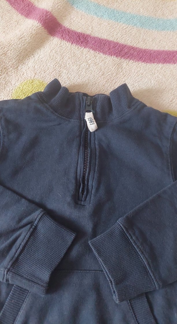 Erkek Çocuk Lacivert Fermuarlı Sweatshirt - Görsel 2