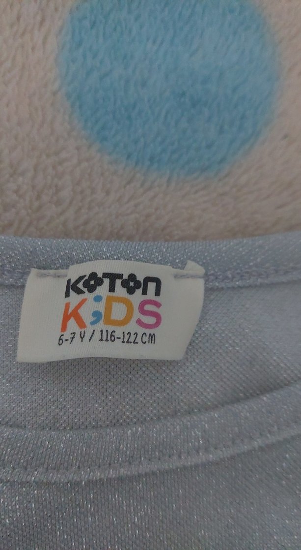 Kız Çocuk Mavi Uzun Kollu Düğmeli Tişört - Görsel 3