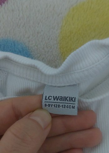 Beyaz Baskılı Kız Sweatshirt Velcro ile - Görsel 3