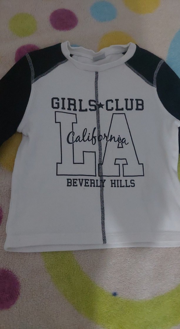 Beyaz Baskılı Kız Sweatshirt Velcro ile - Görsel 2