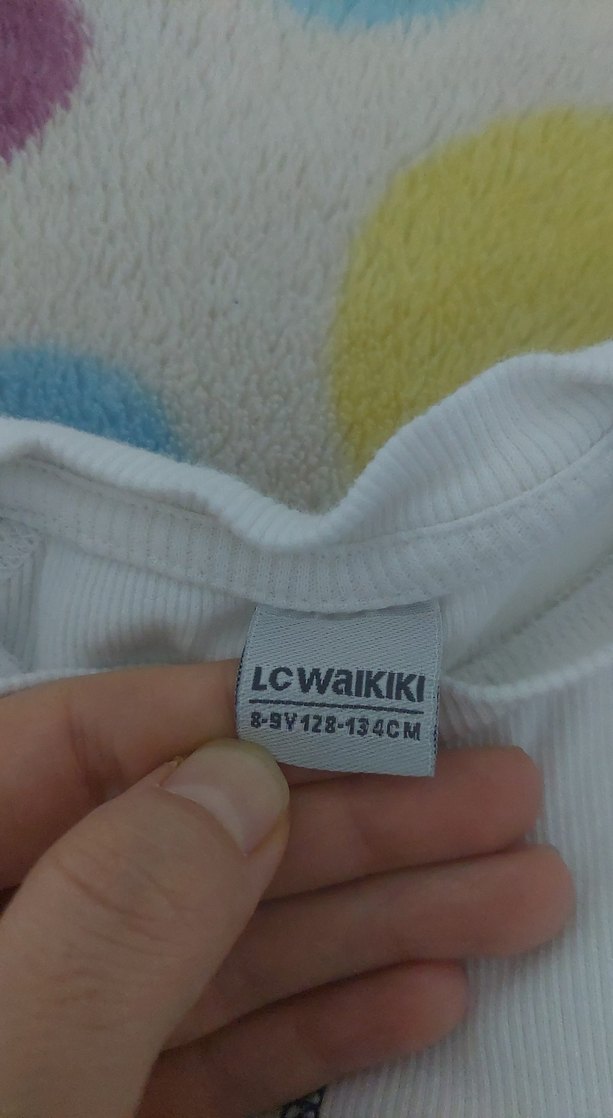 Beyaz Baskılı Kız Sweatshirt Velcro ile - Görsel 3