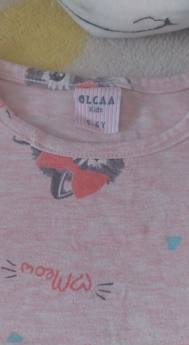 Kız Çocuk Pembe Baskılı Kısa Kollu Tişört - Görsel 2