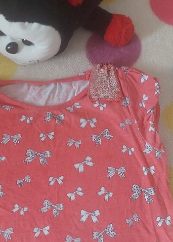 Kız Çocuk Pembe Kısa Kollu Tişört - Görsel 2