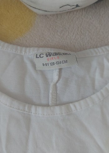 Kız Çocuk Beyaz Dantelli Baskılı Tişört - Görsel 2