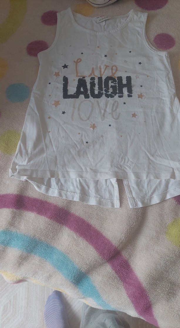 Kız Çocuk Beyaz Dantelli Baskılı Tişört - Görsel 4