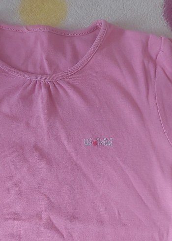 Kız Çocuk Pembe Kısa Kollu Tişört - Görsel 2