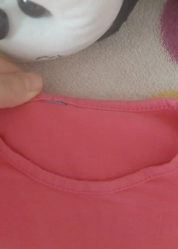 Kız Çocuk Dantelli Çiçekli Pembe Tişört - Görsel 3