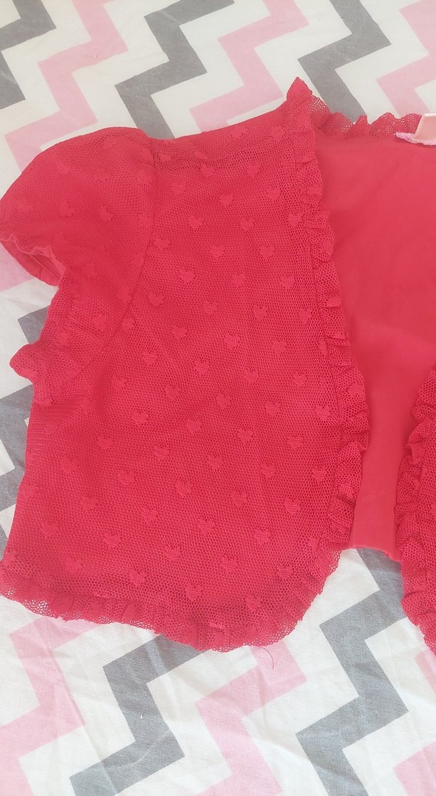 Kız Çocuk Kırmızı Fırfırlı Bolero - Görsel 2